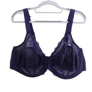 NEW Elomi Full Figure Charley Stretch Lace Bra Blue Size 44G EL4382NAY